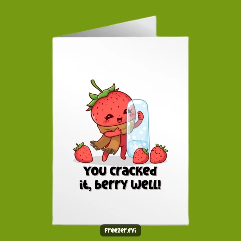 Free Printable Congrats Card: Determined Strawberry Jar Opener, Hilarious DIY Gift