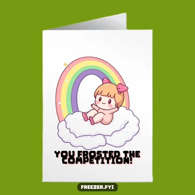 Free Printable Congrats Card: Frosty Rainbow Slide - Funny Achievement Gift