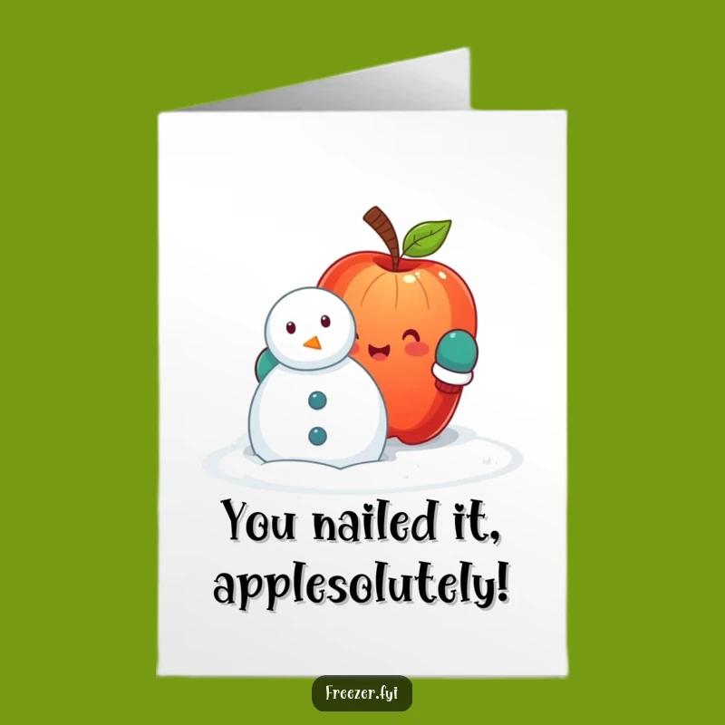 Free Printable Congrats Card: Funny Apple Snowman Builder, Hilarious DIY Downloadable Gift