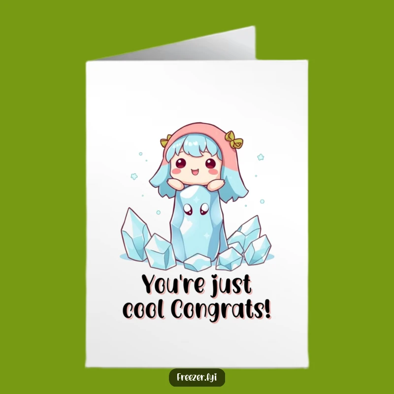 Free Printable Congrats Card: Floating Character - Chill Downloadable Gift for Success