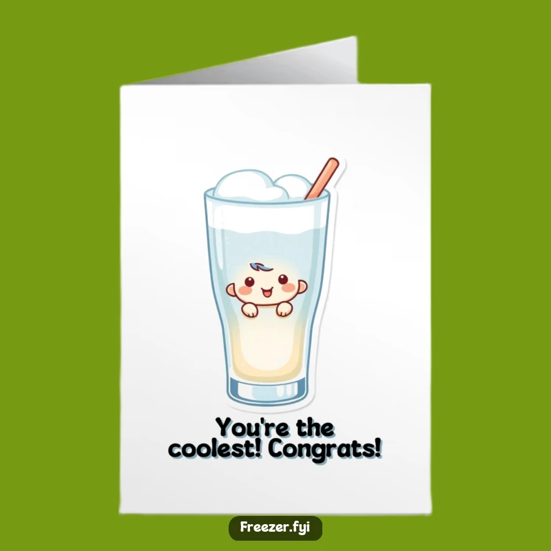 Free Printable Frosty Drink Congrats Card Funny Peeking Downloadable