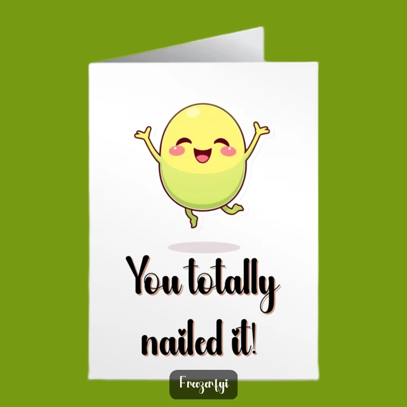 Free Printable Congrats Card: Silly Pea Pod Jump - Funny Downloadable Celebration Gift