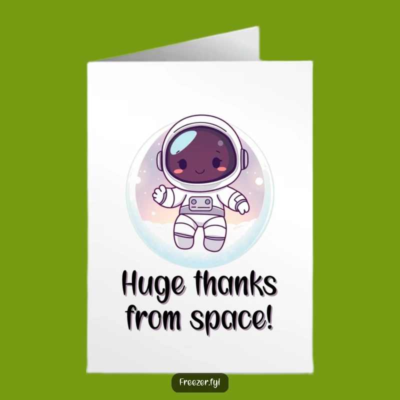 Free Printable Astronaut Thank You Card: Funny Orb Design for Stellar Gratitude