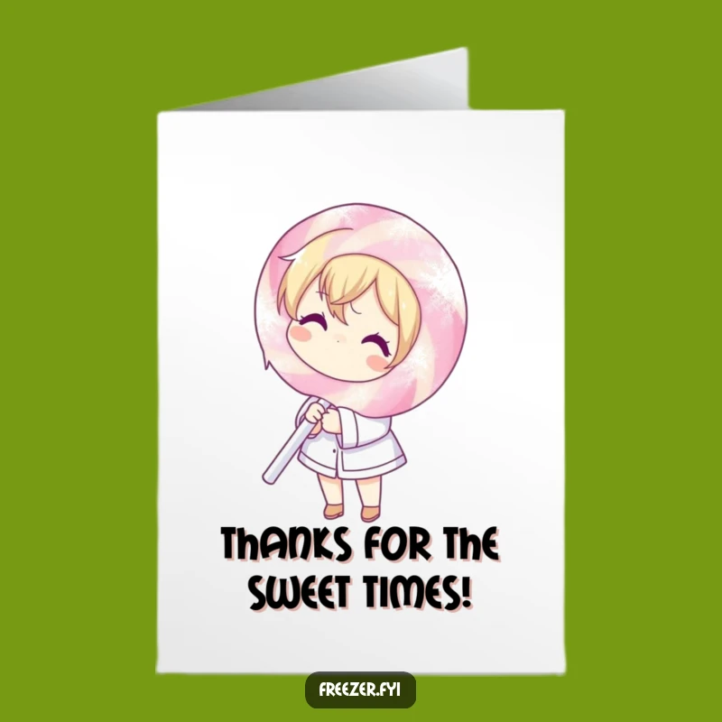 Free Printable Thank You Card: Frosty Lollipop Character Funny Downloadable Appreciation