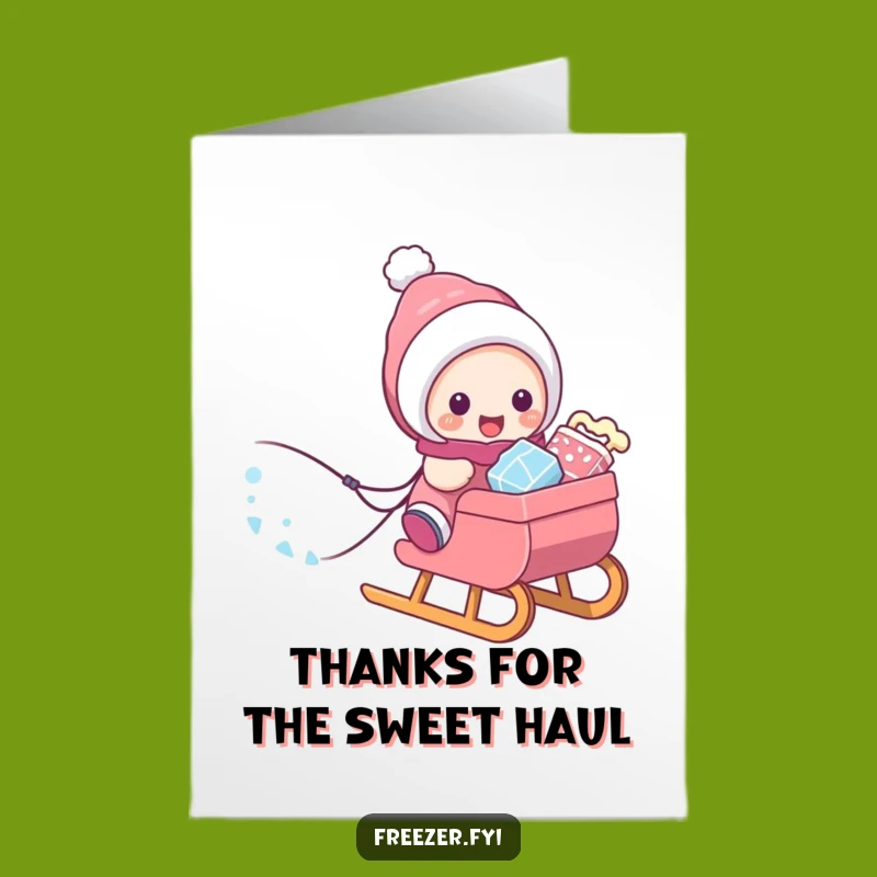 Free Printable Thank You Card: Frosty Treats Sled, Grateful Downloadable Gift