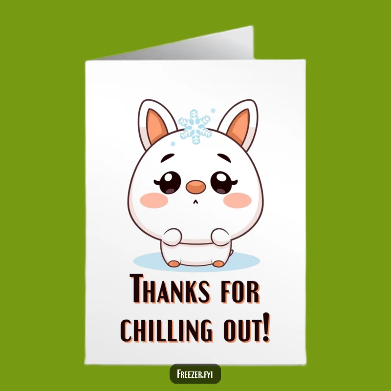 Free Printable Thank You Card: Snowflake Nose Shocked Character - Funny Gratitude Downloadable Gift!