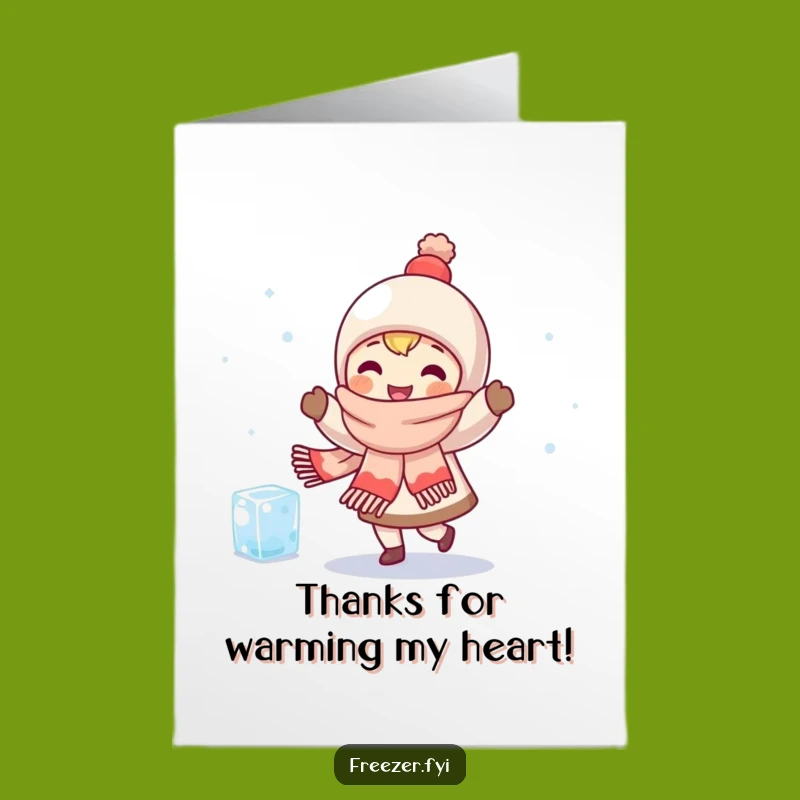 Free Printable Thank You Card: Winter Dance Duo - Downloadable