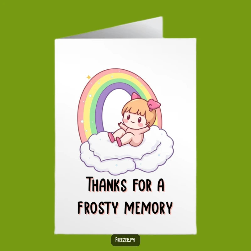 Free Printable Thank You Card: Frosty Rainbow Slide - Funny Appreciation Gift
