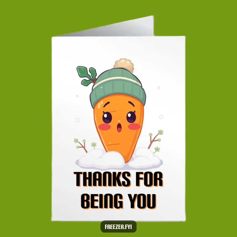 Funny Free Printable Carrot Thank You Card: Coolest Thanks Downloadable Note
