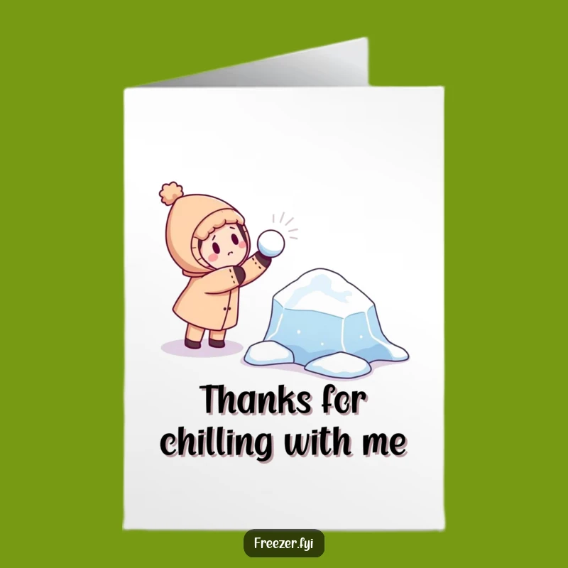 Thank You Free Printable Card: Snowball Prank Character, Funny Downloadable Gift