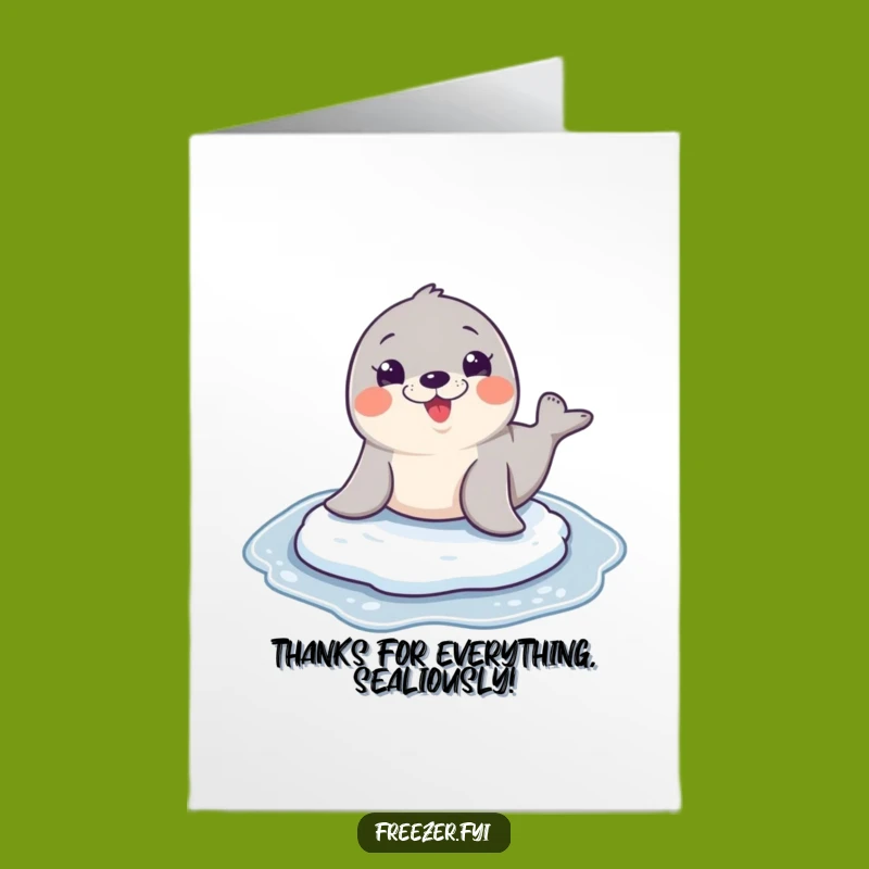 Free Printable Thank You Card: Funny Seal Sliding, Amazing Downloadable Gift!
