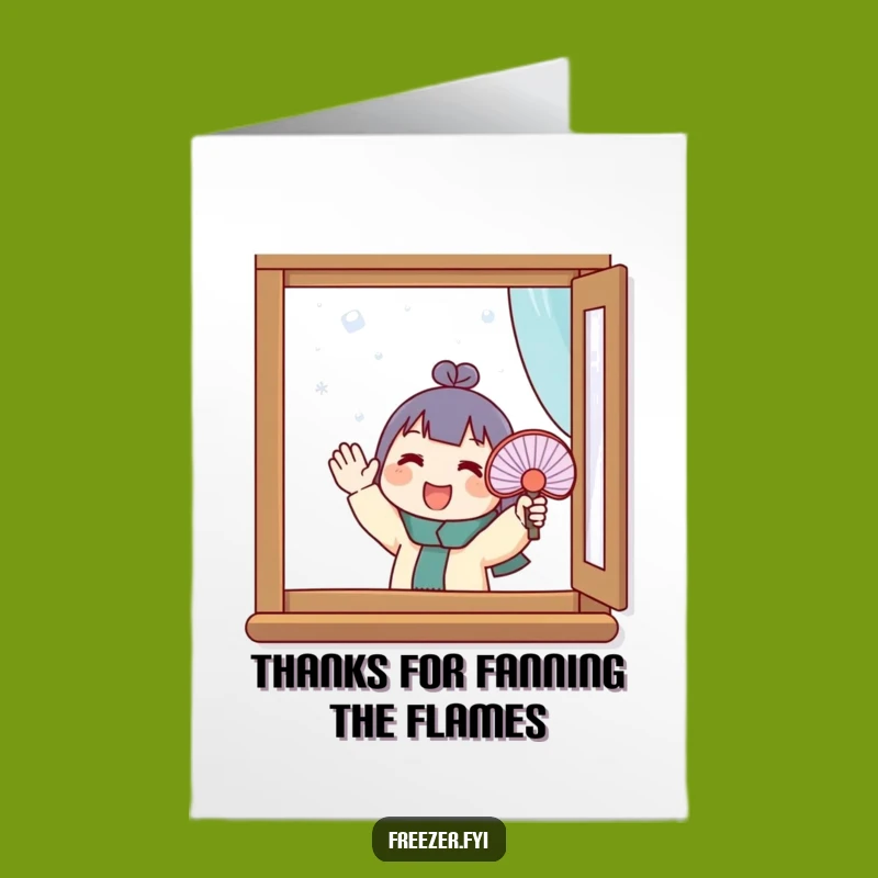 Free Printable Thank You Card: Fan Waves at Frost - Funny Downloadable Gift