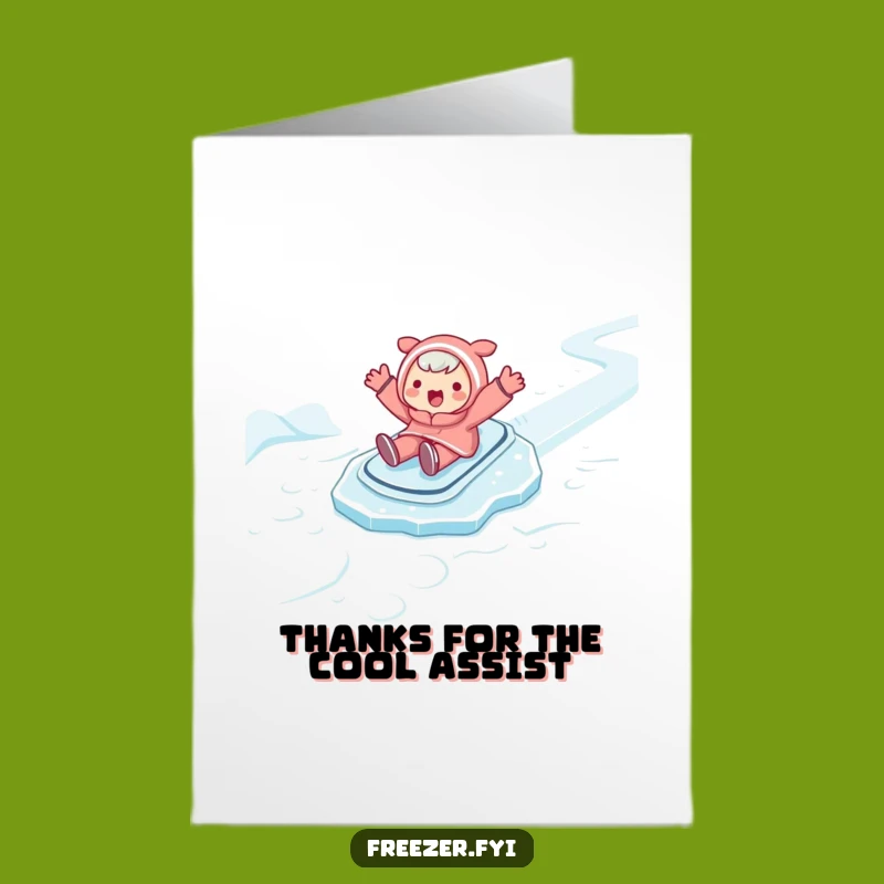 Free Printable Thank You Card: Joyful Icy Slide - Funny Downloadable Gift