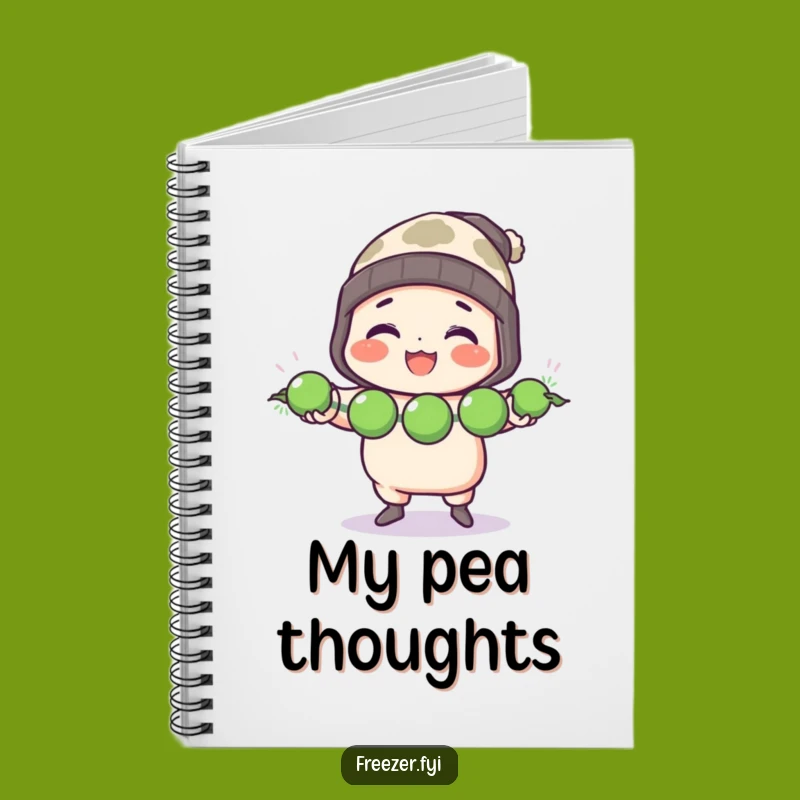 Funny Chef Notebook: Character Juggles Frozen Peas with Toque