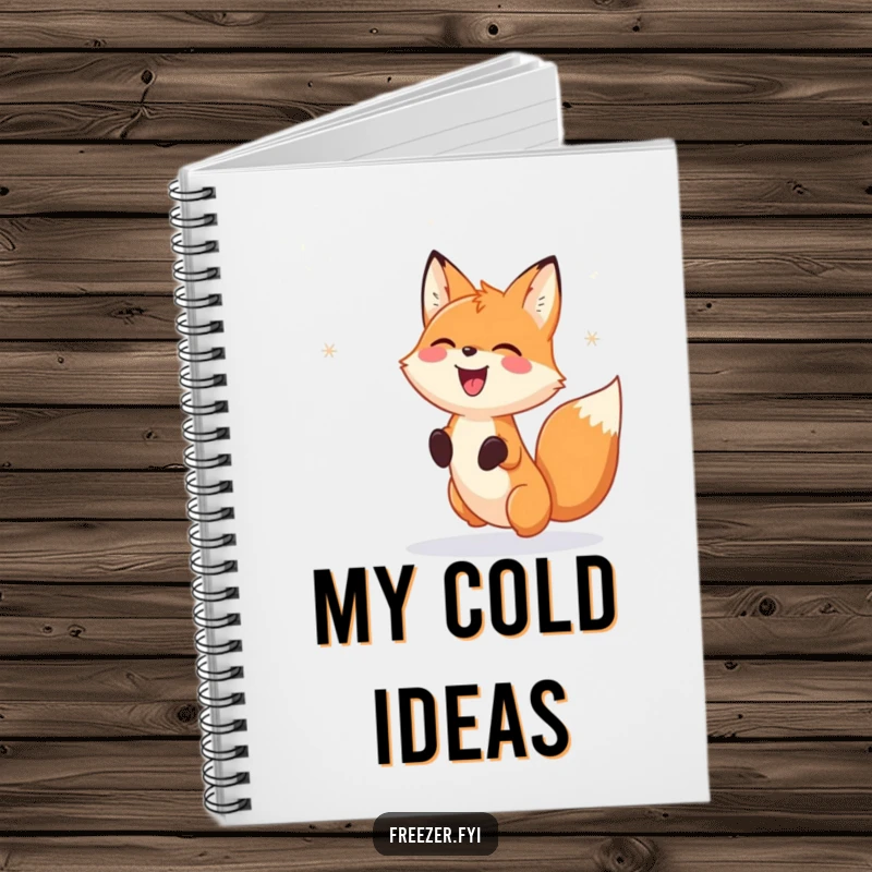 Funny Notebook: A dotted journal featuring a happy fox gleefully chasing falling snowflake patterns, ideal for jotting down winter inspirations.