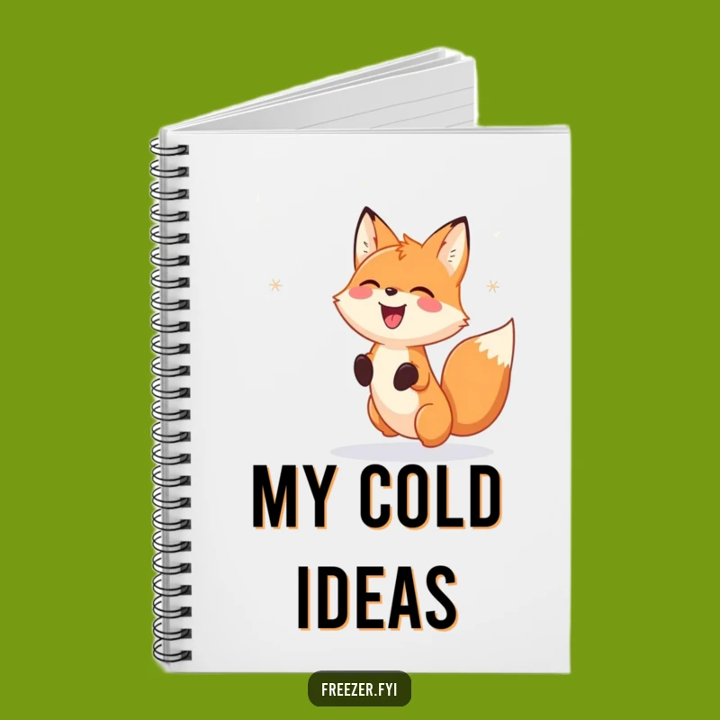 Funny Fox Notebook: Dotted Snow Chaser Journal for Winter Notes