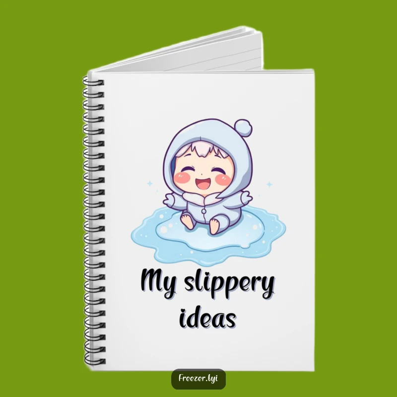 Funny Puddle Slider Notebook: Jot Down Fun with Icy Cheeks Character, Gift for Notes