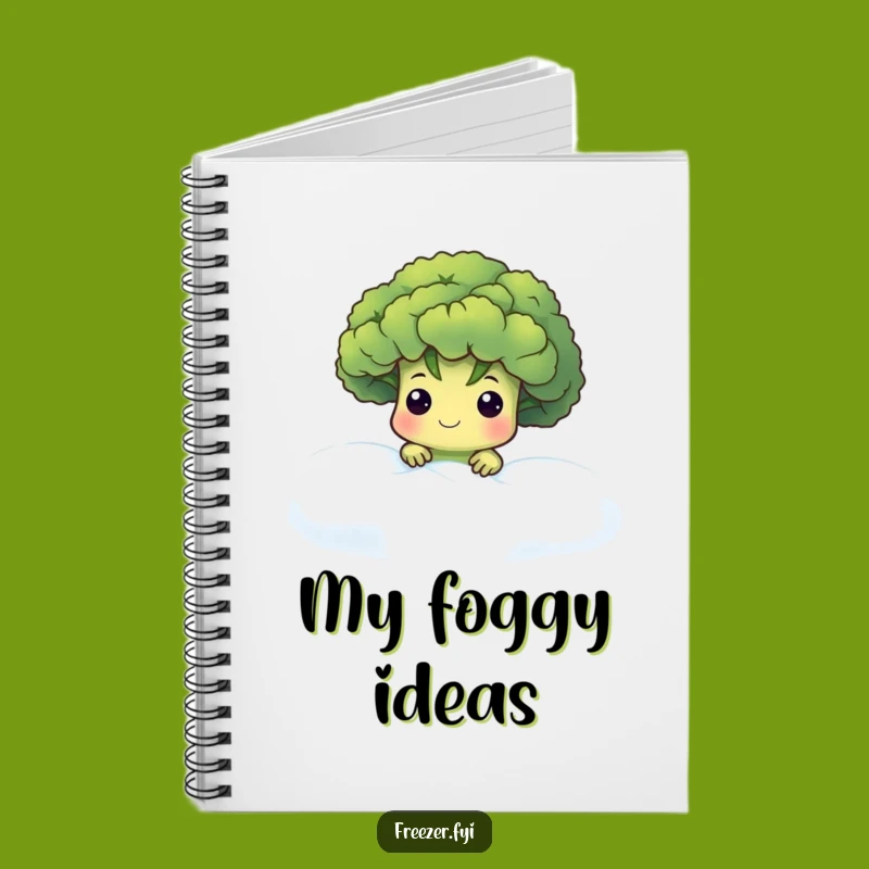 Funny Broccoli Fog Notebook: Jot Down Thoughts in Mysterious Style