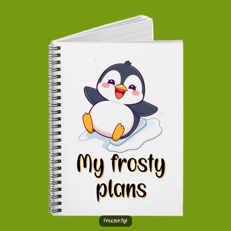 Funny Penguin Notebook: Dotted Chubby Bird Journal for Winter Notes