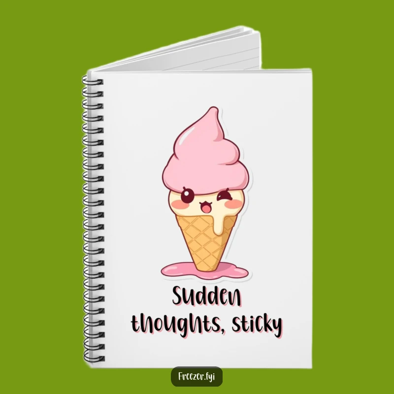 Funny Bewildered Ice Cream Cone Notebook: Jot Down Sweet Ideas