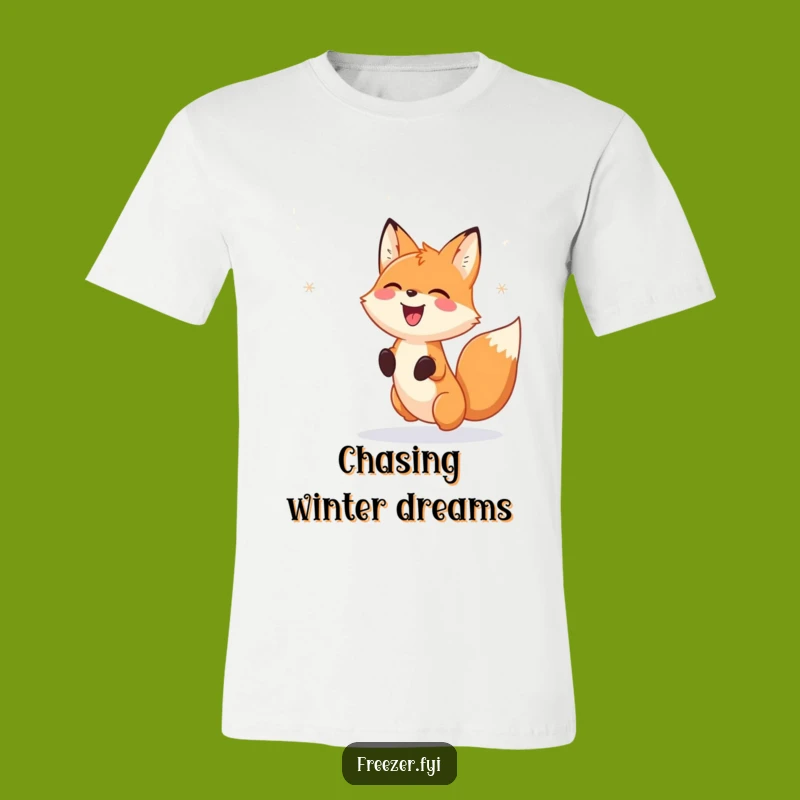 Funny Fox T-Shirt: Chasing Snowflakes for Hilarious Winter Style