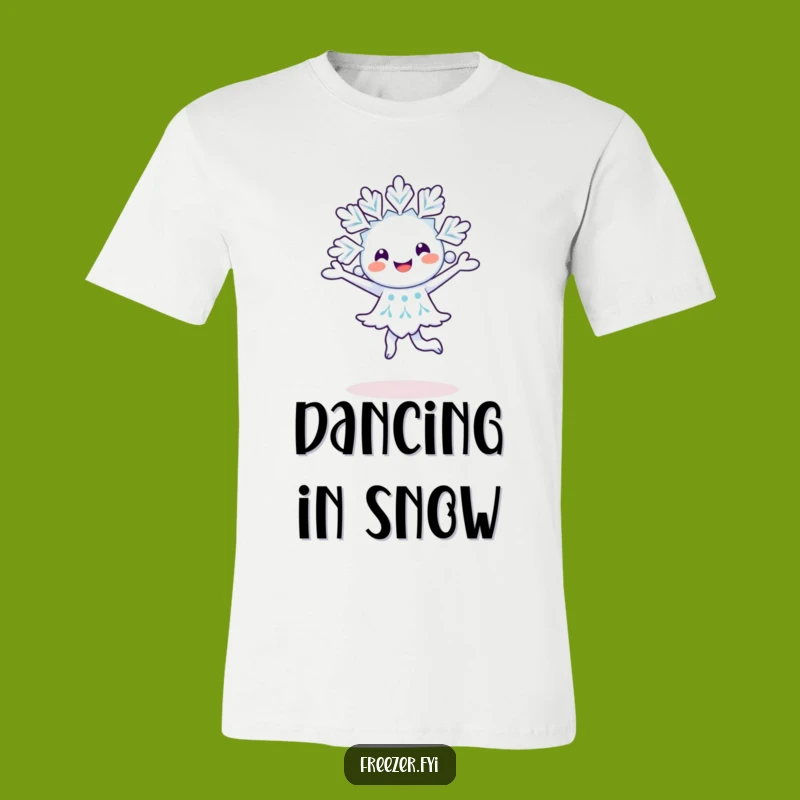 Funny Snowflake Pirouette T-Shirt: Joyful Character Tee for Winter Fun