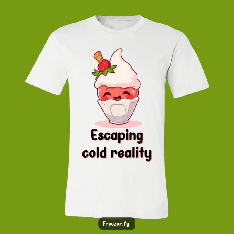Funny Strawberry Escaping Ice Cream T-Shirt: Wear Your Sweet Escape