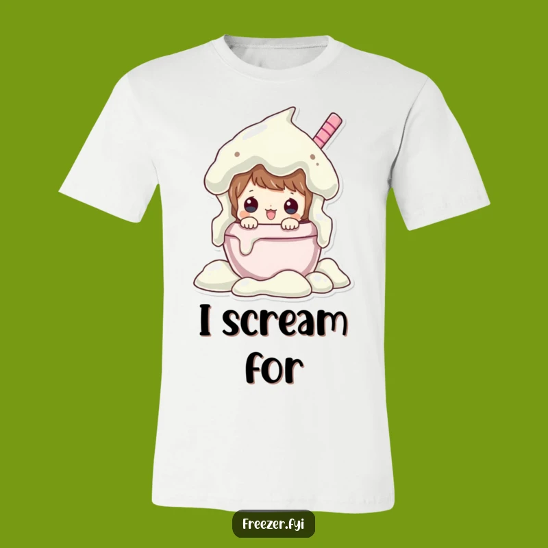 Funny Ice Cream Peeking T-Shirt - Wear Your Sweet Obsession