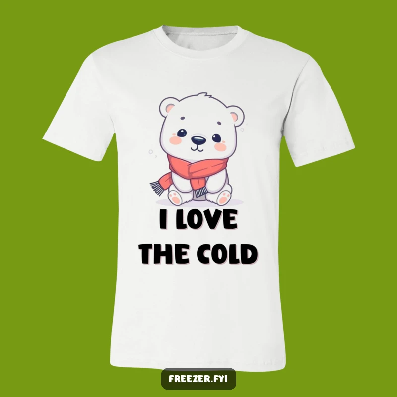 Funny Polar Bear Scarf T-Shirt: Playfully Chilly Style