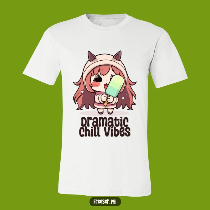 Funny Shivering Character Tee: Rosy Cheeks & Popsicle Shirt, Humorous Gift