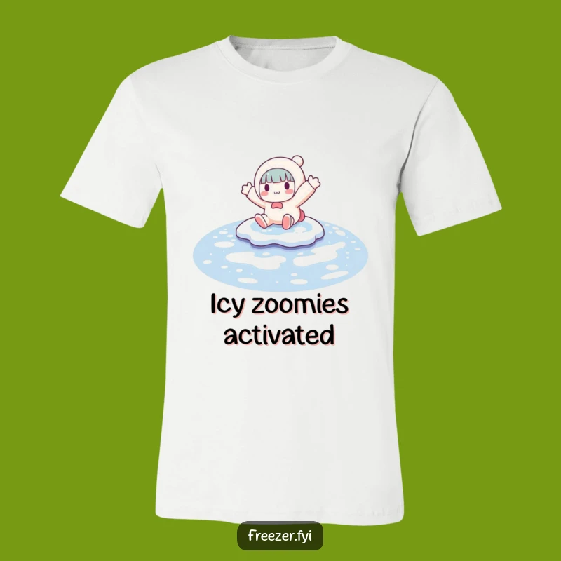 Funny Winter T-Shirt: Character's Hilarious Frozen Puddle Skate - Perfect Comical Gift