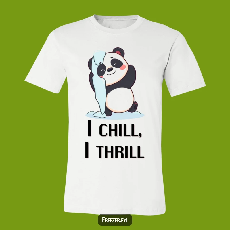 Funny Panda Icicle Hug T-Shirt - Playful Animal T-Shirt, Perfect Gift