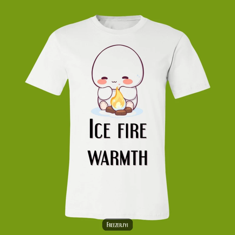 Funny Ice Fire T-Shirt: Rosy Character's Warmth, Unique Humorous Gift