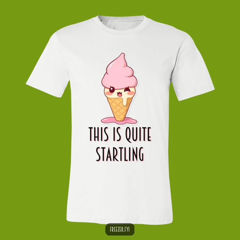 Funny Bewildered Ice Cream Cone T-Shirt: Melt into Laughter