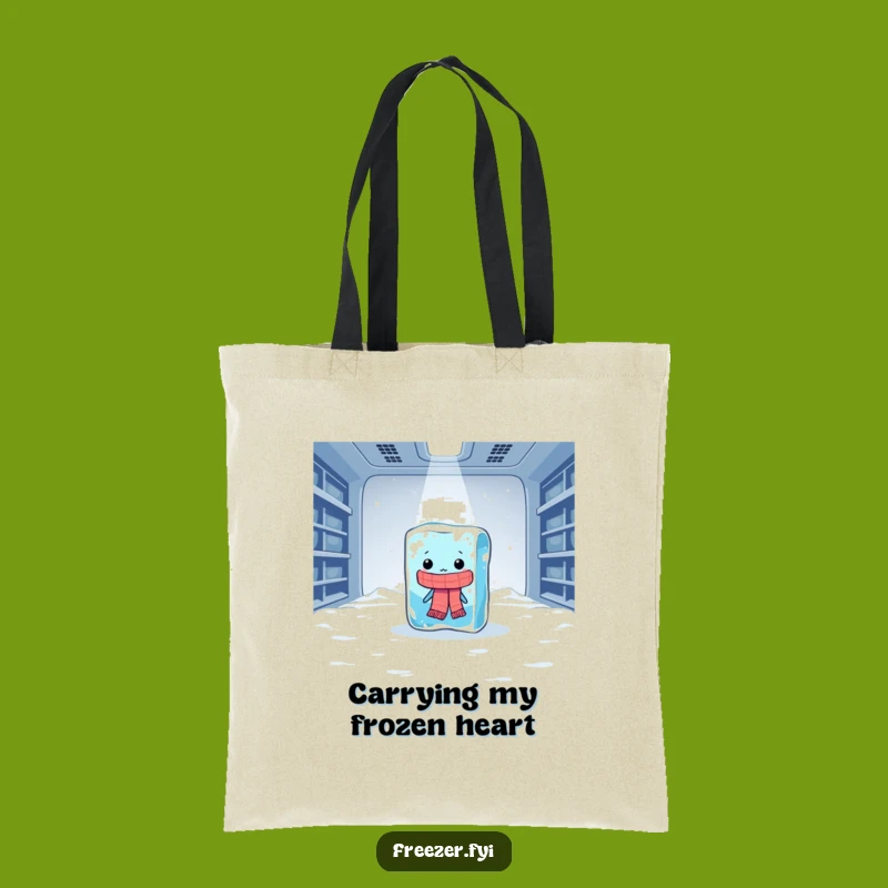 Funny Lonely Ice Cube Tote Bag: Carry Laughs with Cold Humor