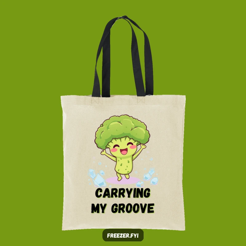 Funny Broccoli Dance Tote Bag: Carry Your Grooves and Good Vibes