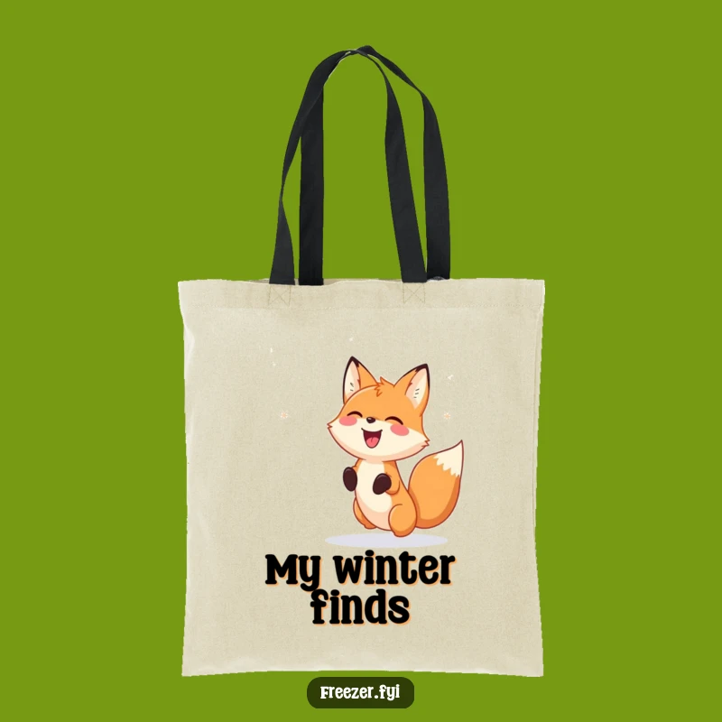 Funny Fox Tote Bag: Snow Chaser Accessory for Everyday Winter Fun