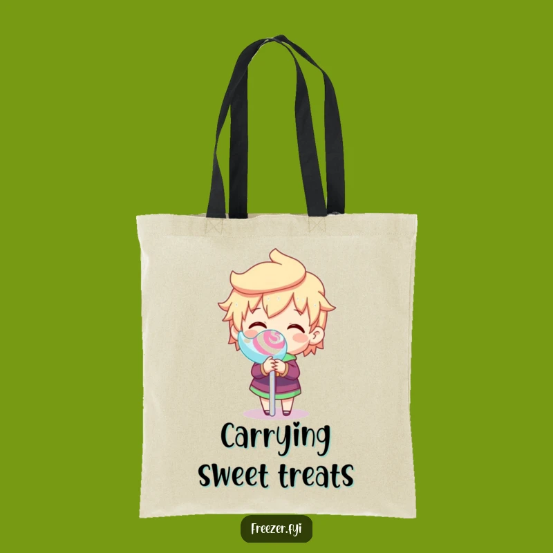 Funny Frozen Lollipop Spin Tote Bag: Carry Sweetness with a Hilarious Character