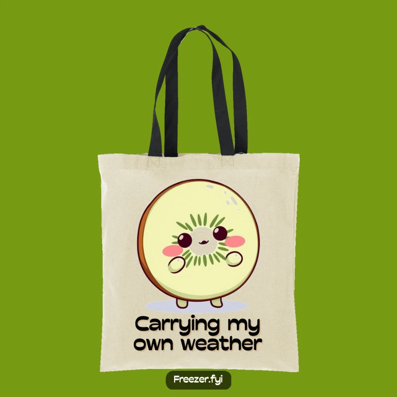 Funny Kiwi Slice Shrug Tote Bag: Cute & Practical Humor for Everyday Errands