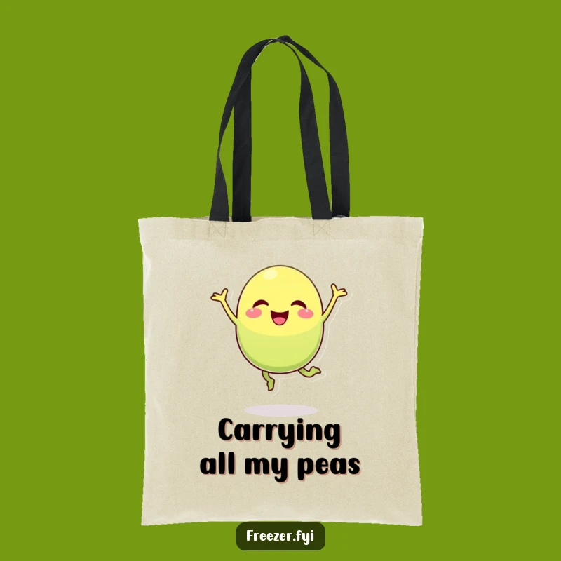 Funny Pea Pod Tote Bag: Cheerful Character Carry-all for Daily Fun