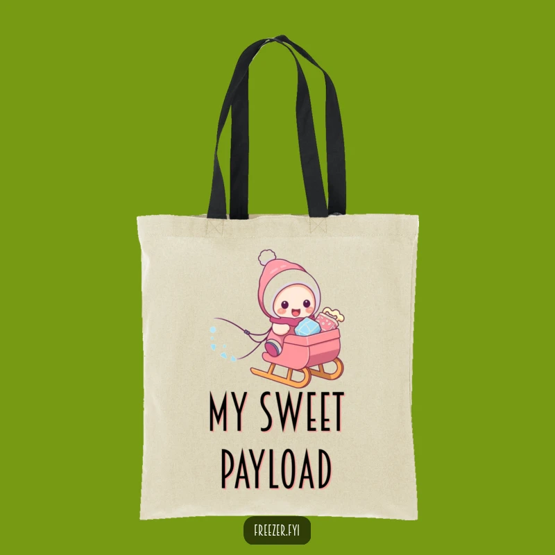 Funny Treat Sled Tote Bag: Character's Winter Haul - Practical Funny Gift